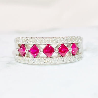 cincin 0.53ct K18WG