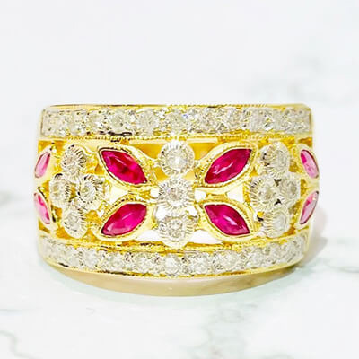 cincin 0.72ct K18YG