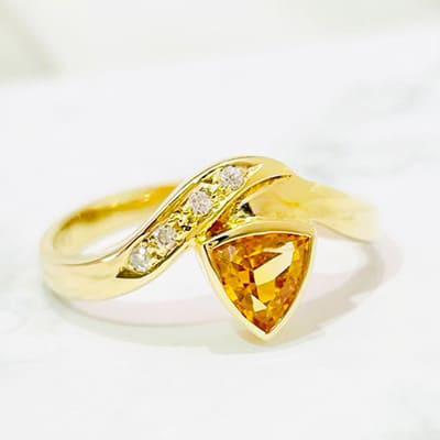 citrine ring K18YG