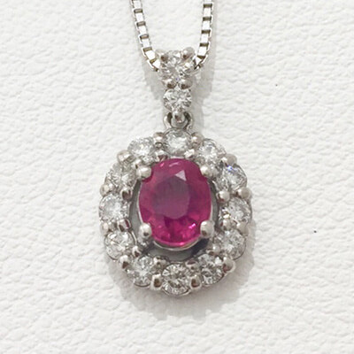 kalung Ruby 0.34 karat K18WG
